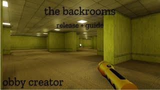 backrooms release & guide - obby creator