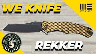 Нож WE Knife RekkeR Flipper Knife, CPM 20CV, Black-Yellow Titanium Handle, WE22010G-3