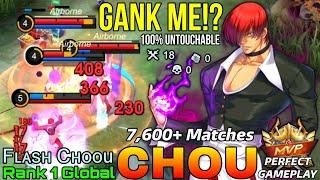 100% Untouchable Chou Perfect Gameplay - Top 1 Global Chou by Fʟᴀsʜ Cʜᴏᴏu - Mobile Legends