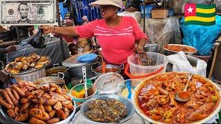 $5 most delicious African Street food tour in lomé Togo west Africa . African market day in Togo