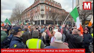 Large garda presence in Dublin city centre amid anti-immigration protest and counter protest