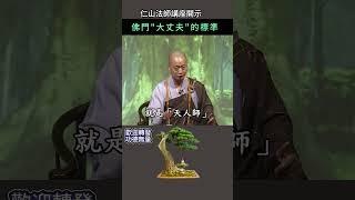 佛門“大丈夫”的標準 ~ 仁山法師講座開示 #佛法 #修行 #人生