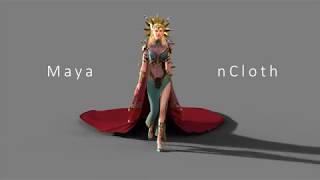 Queen walk 3D CG character Maya Ncloth test