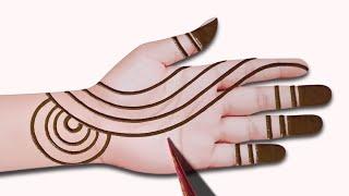 Very easy and unique mehndi design | simple mehndi design front hand | mehandi design | mehndi