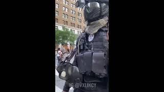 7ft tall Spec ops guy speaking at protest in DC