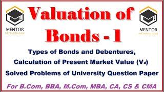 Valuation of Bonds & Debentures 1 || Valuation of Fixed Income Securities || Valuation of Debt