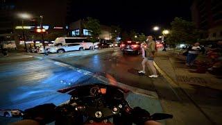 What it's Like to Ride in Chicago's Busy Downtown | City Night Tour [4K]