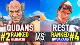 T8  QUDANS (#2 Ranked Heihachi) vs REST (#4 Ranked Hwoarang)  Tekken 8 High Level Gameplay