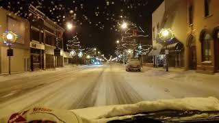 Downtown Alpena, MI. December 25, 2017 Christmas lights