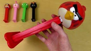 Gigantic Angry Birds PEZ Candy Roll Dispenser & Surprise Eggs & Fruit Gummies