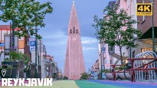 [4K] Evening walk in Reykjavik, Iceland during the Pandemic