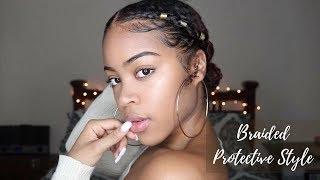 Quick and Easy Go-To Natural Protective Style | Braided Pony