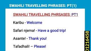 Swahili travelling phrases (Part 1)