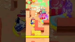 1 VS 4 EDGAR THE ASSASSIN BRAWL STARS GAME PLAY #brawl #gaming