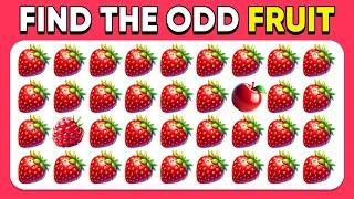 Find the ODD One Out - Fruit Edition  Easy, Medium, Hard - 60 Ultimate Levels Emoji Quiz