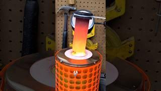 Melting Scrap Aluminum and Pouring into an Ingot #aluminium #melting #hot