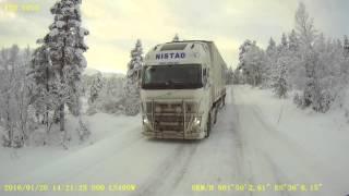 Icy road winter trucking in west Norway :)