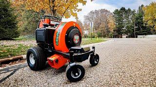 A COMPACT Leaf Blower That PACKS A PUNCH! BillyGoat P2000 Stand On Leaf Blower Demo