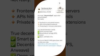 Most dApps Aren’t Truly Decentralized – Web3 Brew #5 #shorts