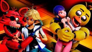 Леди Баг и Супер-Кот X FNAF | Marinette + Chica | Adrien + Foxy (transformations)