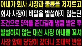 실화사연- 아내가 회사 사장과 불륜을 저지르고 회사 사장이 비밀을 발설하지 않는다는 조건으로 5억을 준다길래 냉큼 받은 후../ 라디오사연/ 썰사연/사이다사연/감동사연