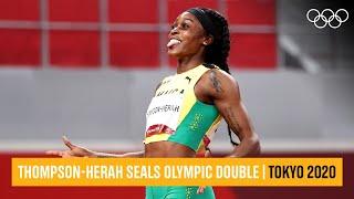 Elaine Thompson-Herah wins Olympic double-double ‍️ | #Tokyo2020 Highlights