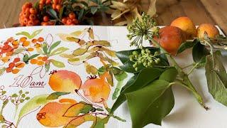 Loose Pen and Ink with Watercolor | Autumn Berries Tutorial