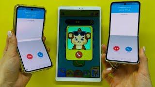 Baby Phone Incoming Call + SkyPhone | Samsung Z Flip5 vs Samsung Z Flip3 + Samsung Tab A7 Lite