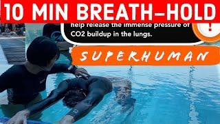 Superhuman 10 minutes breath-hold with how-to explanation | Static Apnea AIDA Freediving Competition