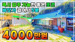 낚시&해루질 가능한 '4천만원' 제주 감성 바닷가 시골집 매매소식.