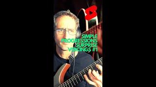 Simple progression surprise voicing #1 #shorts #guitartips