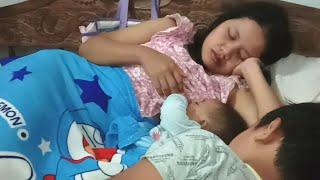 Ibu Muda Menyusui bayi terbaru 2022 sambil tidur cantik | mama muda