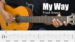 My Way - Frank Sinatra - Fingerstyle Guitar Tutorial + TAB & Lyrics