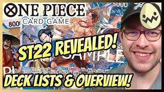 One Piece Card Game ST22 Ace & Newgate Overview! Deck Lists & New Cards!