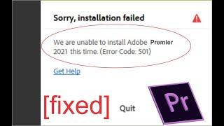 How to fix Adope Premier Pro Installation Error codes [501] [195] [41] and unknown error