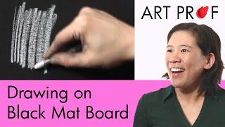 Drawing with Crayon  on Black Mat Board