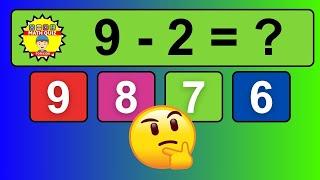 20 Fun One Digit Subtraction Questions for KIDS!