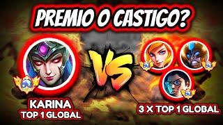 THE MONO FINGER FACES 3 GLOBAL TOPS! KARINA TOP 1 GLOBAL vs 3 GLOBAL TOPS! | MOBILE LEGENDS