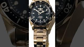 Gold & Black Diver Watch: Timeless Elegance with Precision Quartz Movement #watch