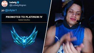 Tyler1 Reacts to Ludwig Hitting Platinum