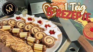 1 Teig für 5 Weihnachtsrezepte - Plätzchen - Kekse - Guetzli