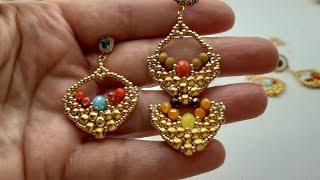 Diy video tutorial  ,,IOANA,, #orecchini #earrings #pendant #beadweaving