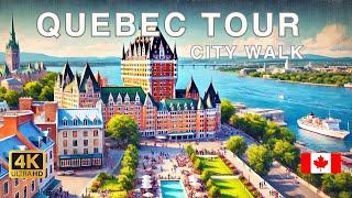 Quebec City Walking Tour Canada  - Top Places & Must See Attraction | 4K Full HD | VLOG | Travelog