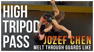 Melt Through Guards like Jozef Chen - High Tripod Pass #BTeam #BJJ #JiuJitsu #Grappling #Passing