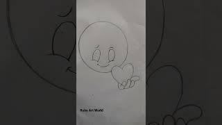 smiley with heart | Drawing for beginners | step by step Drawing | Ruby Art World... #art #shorts