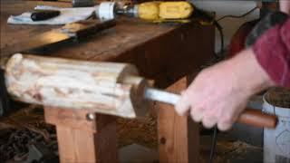 Making log furniture tenons the slow way