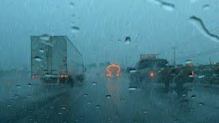 Driving in Heavy Rain Soothing Car White Noise Relax and Sleep