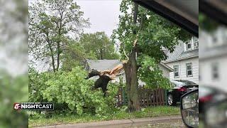 Strong winds leave path of damage through Iowa, southern Minnesota