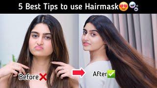 5 Best Hair-mask Tips for Healthy & Shiny hair🫧 #haircare #hairtips