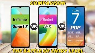 Infinix smart 7 vs Redmi A2+ vs Tecno pop 7